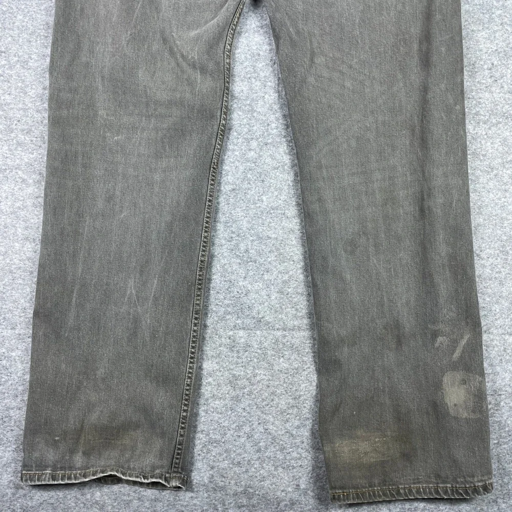 Levis Jeans Mens 36x34 (Fits 36x32) Grey 569 Loose Straight Stretch Denim Pants